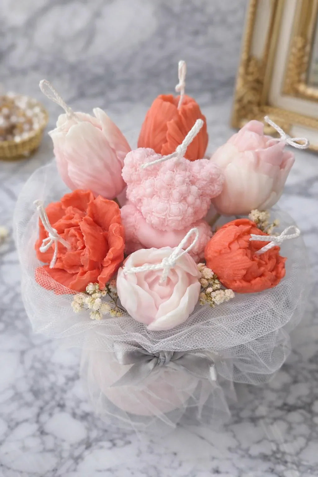 Handcrafted_Flower_Candle_Bouquet_Realistic_Floral_Soy_Wax_Art