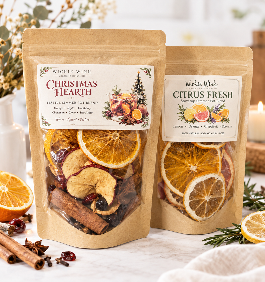Natural Botanical Simmer Pot Mix | Stovetop Potpourri Kit with Dried Citrus & Cinnamon | Non-Toxic Home Fragrance & Cozy Housewarming Gift
