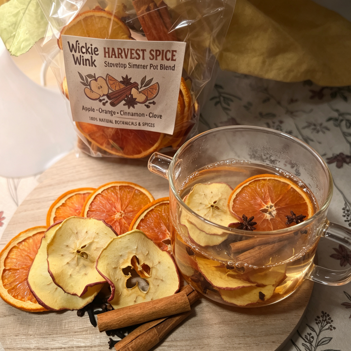 Natural Botanical Simmer Pot Mix | Stovetop Potpourri Kit with Dried Citrus & Cinnamon | Non-Toxic Home Fragrance & Cozy Housewarming Gift