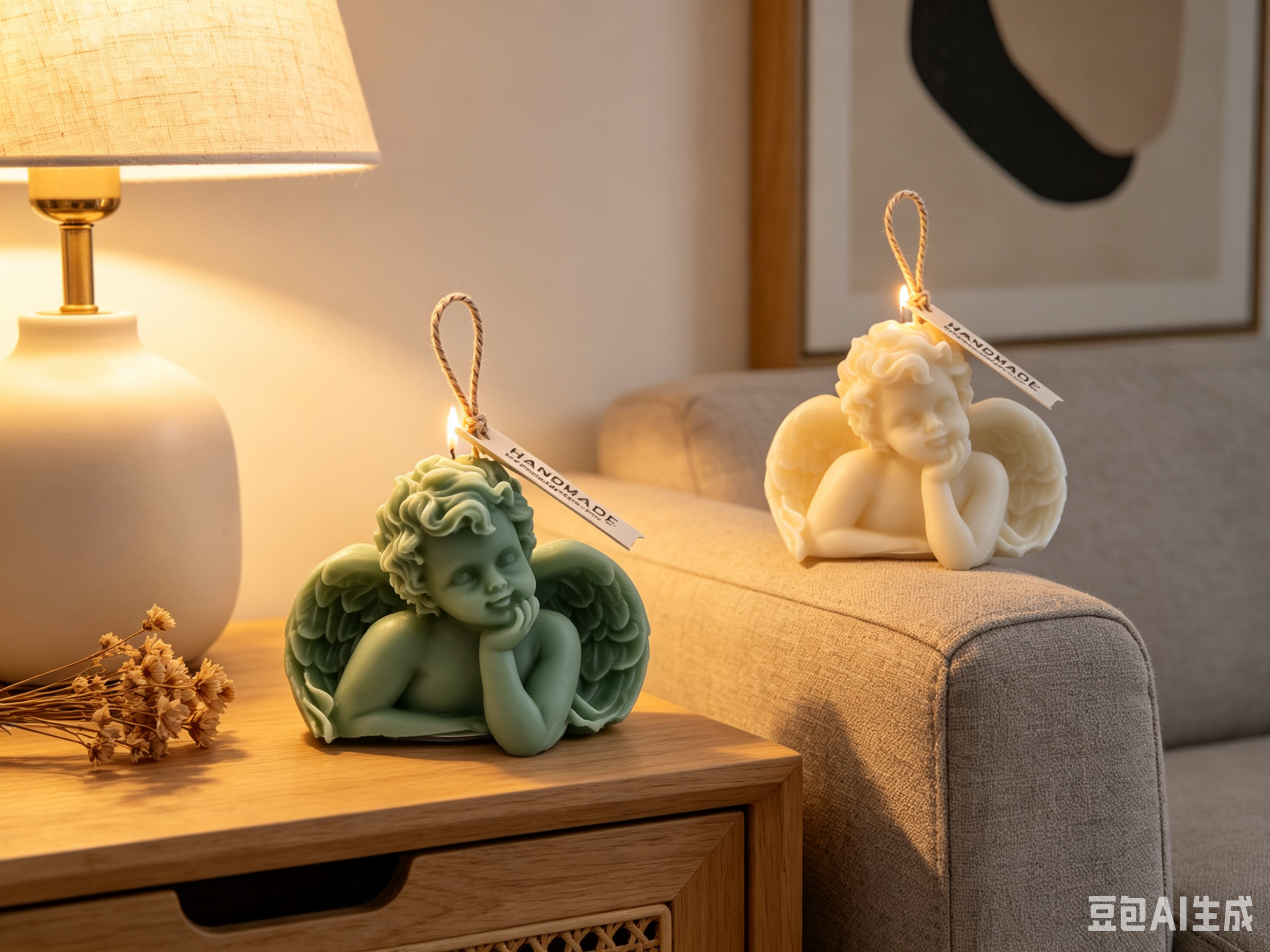 Premium Artisan Cherub Decor Candle, Spiritual Keepsake & Thoughtful Gift